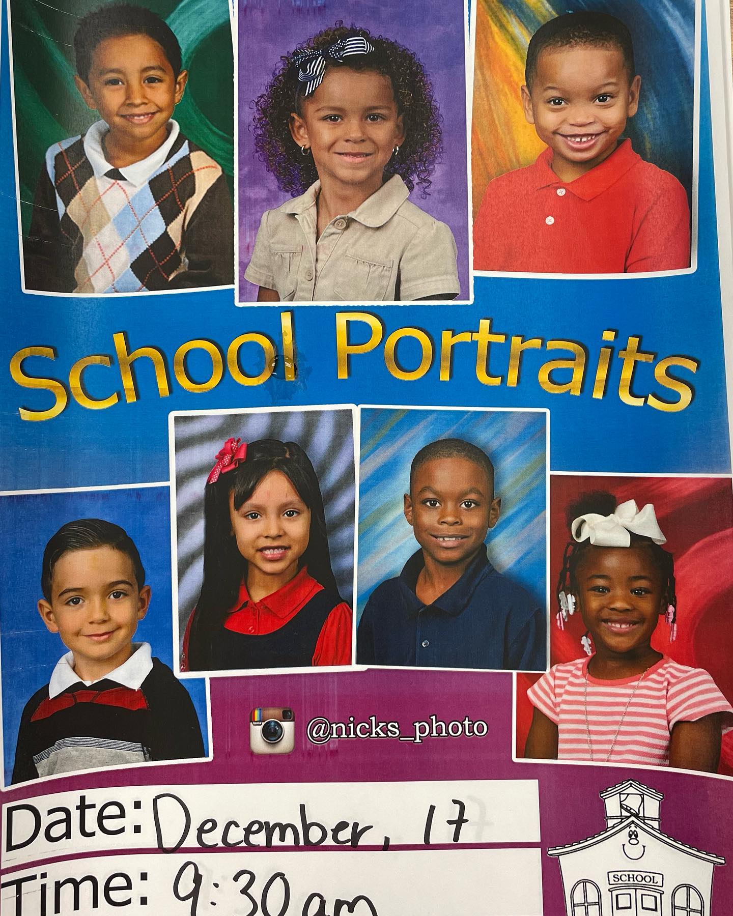 Save the Date! School pictures will be on Friday, December 17. Information about packages coming soon 🏅#GoingfortheGoldatKLP #KLProcks @miamisup @mdcpscentralregion @mdcpscommunity @miamischools